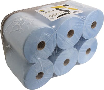 KURTT Handdoekrol geschikt voor automaat dispenser, Blauw, CEL 2 laags 150 mtr x 19 cm - 6 rollen