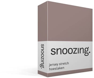 Snoozing Jersey Stretch - Hoeslaken - Eenpersoons - 70/80x200/220 cm - Taupe