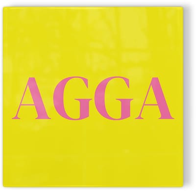 Tegeltje Den Haag Agga - geel roze - tegeltje stad - tegeltje met tekst