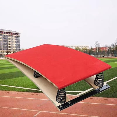 Gymnastiek Springplank - Vloer Sprongplank - Gym Training - Versterkte Dubbele Veren - 40x80x17cm - Rood