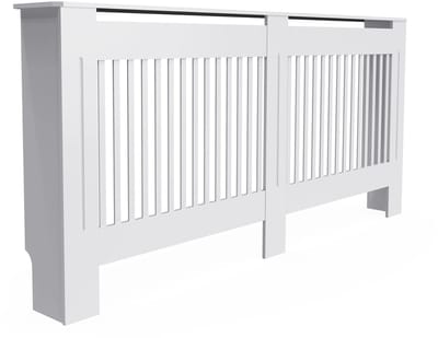 Linkforu – Radiator Ombouw – Bekleding – Omkasting - Horizontale planken – Aankleding woonkamer - Wit - MDF - Verwarming
