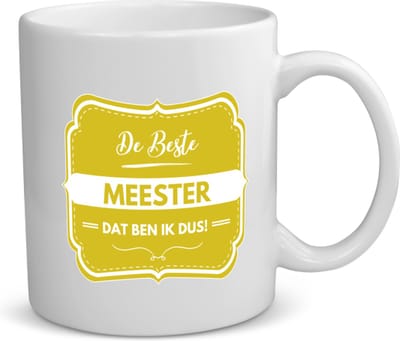 Akyol - de beste meester, dat ben ik dus koffiemok - theemok - Meester - iemand die een meester is - beste ooit - werk - collega - school - verjaardagscadeau - kado - gift - geschenk - afscheidscadeau - welkomscadeau - verrassing - 350 ML inhoud