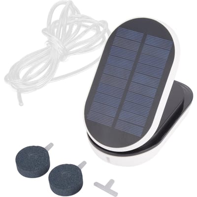 AP007 Pompe à air à énergie solaire à 3 niveaux Oxygénateur Aérateur Portable pour Aquariums Bassins à Poissons