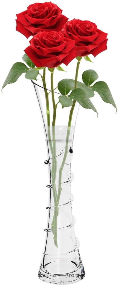 Dailygoods- Bloemenvaas 20 cm - Transparant Glas - Bud Vaas - Stabiele Bodem - Decoratie voor Kantoor/Woonkamer - Geschikt voor 1-3 Boeketten