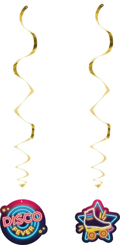Boland - Set 2 decoratieswirls 'Disco fever' - Glitter & Glamour - 80s - Feestversiering