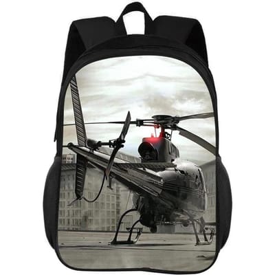 Helikopter Rugzak Trendy Mechanisch Vliegtuig 3D Geprint Nieuw Grote Capaciteit Campus Jongens en Meisjes Beste Verjaardagscadeaus voor School
