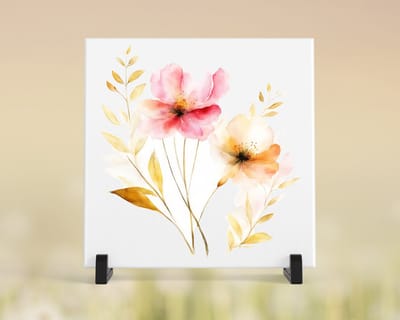 Tegeltje met tekst/afbeelding - Bloemen 06. - 15x15 cm - tegeltje met afbeelding, cadeau, tegeltje, tegeltjes met tekst, tegeltje met spreuk, spreuktegels, woonaccessoires