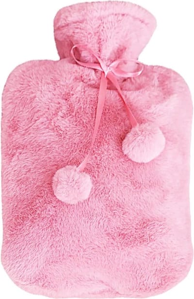 warmwaterkruik - kruik met hoes - pluche - roze - 1.7 liter