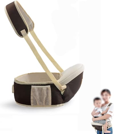 Newborn taille verstelbare ergonomische babydrager lichtgewicht met aparte schouder voor zuigelingen - bruin