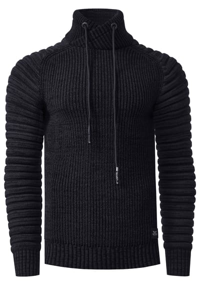 Biker Chunky trui met hoge kraag