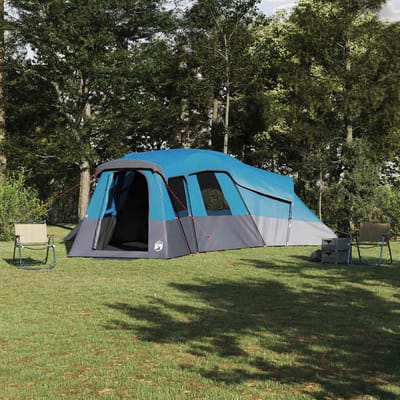 vidaXL Familietent met dak met opslag Blauw 762 x 655 x 218 cm taft