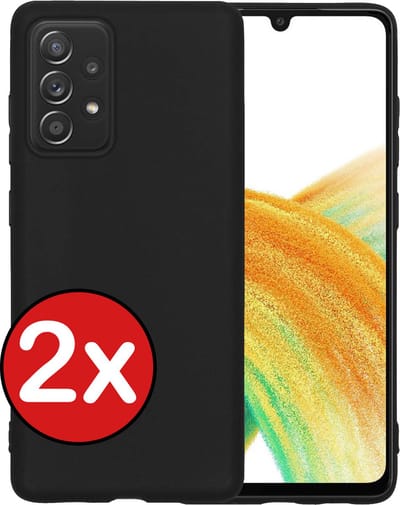 Hoesje - 2 Stuks - Geschikt voor Samsung Galaxy A33 - Sterk & Shockproof - Telefoonhoes - Back Cover - Case Siliconen - Telefoon Hoes - Zwart