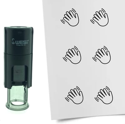CombiCraft Stempel Zwaaien 10mm rond - zwarte inkt