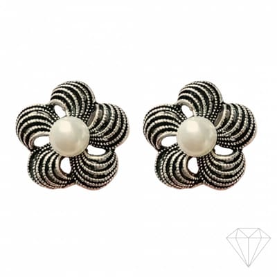 Clip oorbellen -gun -zwart- Synthetische-parel 2 cm-charme bijoux