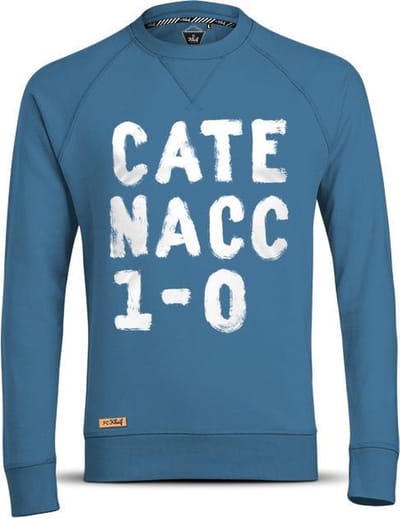 FC Kluif Catenaccio '1-0' sweater - Maat S / Small - Heren lifestyle trui - Katoen - Blauw