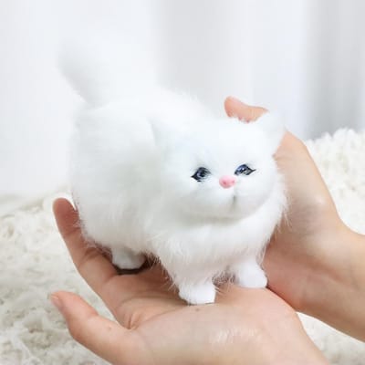 13cm Realistisch Kittentje Model Simulatie Kat Pluche Speelgoed Zachte Leuke Kat Knuffeldieren Perfecte Verjaardagscadeaus Voor Kinderen Meisjes Of Jongens 13cm white