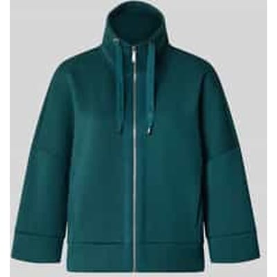 Tom Tailor - Scuba-sweatjack met boxy pasvorm - Maat M - Deep Meadow Green Melange