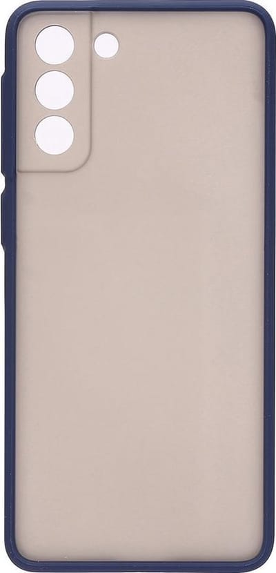 Shop4 - Samsung Galaxy S21 Plus Hoesje - Harde Back Case Transparant Donker Blauw