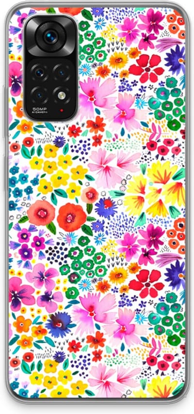 Case Company® - Hoesje geschikt voor Xiaomi Redmi Note 11 hoesje - Little Flowers - Soft Cover Telefoonhoesje - Bescherming aan alle Kanten en Schermrand
