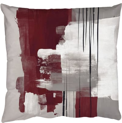 Sierkussens - Kussentjes Woonkamer - 50x50 cm - Penseelstreken - Abstract - Lijnen - Rood