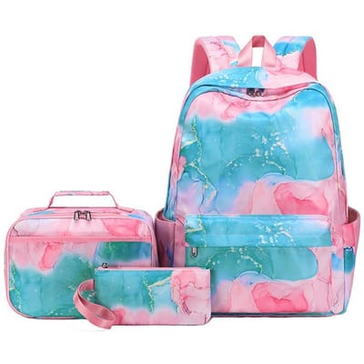 3-delige Set Kinder Schoolrugzak Leuke Student Rugzakken voor Tienermeisjes Waterdichte Schooltassen Met Lunchtas Etui
