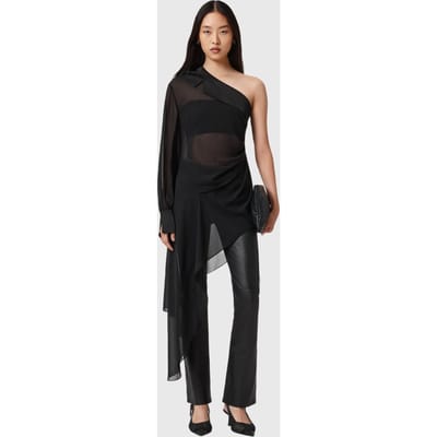 AllSaints Anaya Asym Top Black Taglia: 6 | Magliette intime Outlet | Donna | Nero