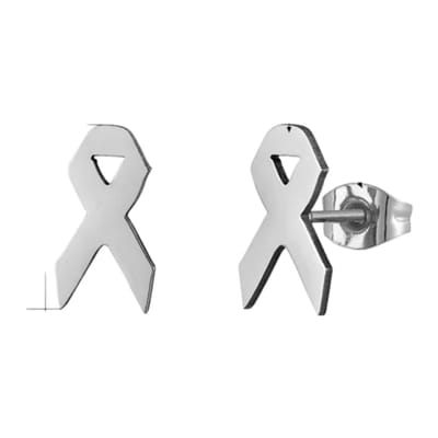 Aramat Jewels | Oorbellen | Pink Ribbon Oorbellen RVS | Zilverkleur | | | Staal | Kinderen, Volwassenen | Verkleurd niet