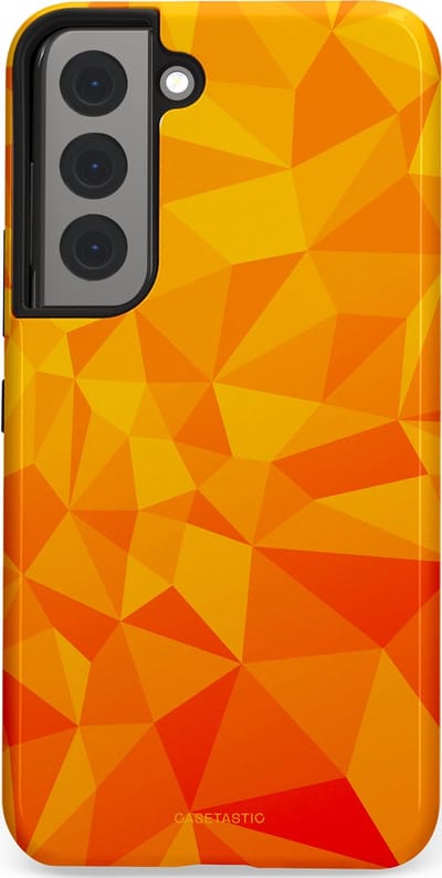 Casetastic Hoesje Geschikt voor Samsung S22 - Stijlvolle Beschermende Duo-layer Case - Citrus Polygoon