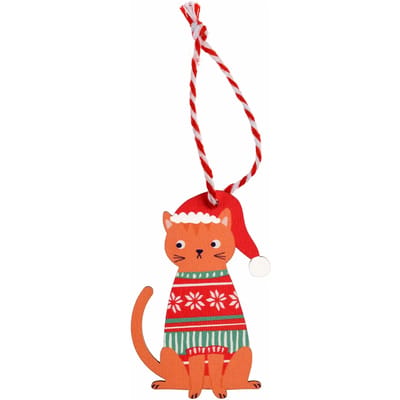 Kersthanger kat kerstbal ros - Rex London