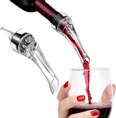 Elegante Wijn Decanteerder met Stopper en Tasting eBook - Drupvrije Aeratie Pouring Spout voor Directe Luchttoevoer, Geschikt voor Rode en Witte Wijnflessen, Perfect als Cadeau Accessoire