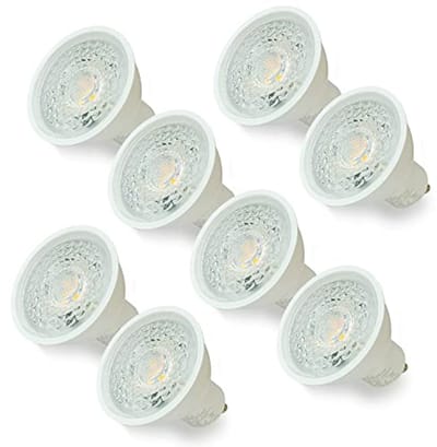 Sweier GU10 LED Lampen, 430LM Energiezuinige verlichting Warm wit 3000K, Spotlamp 5W Equivalent aan 50W Halogeenlamp,CRI>83, Verpakking van 8,kwikvrij, UV/IR vrij