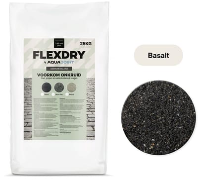 AquaJoint FlexDry Basalt 25 kg – Waterdoorlatend Polymeer Voegzand tegen Onkruid – Terras & Oprit (vanaf 1 mm voegbreedte)