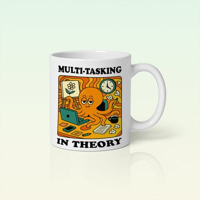 330ml Grappige Octopus Multi-Tasking Mok – Humoristische Koffiebeker Cadeau voor op Kantoor