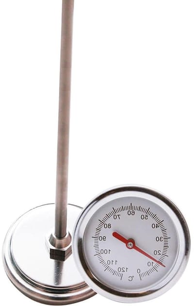 Vloertemperatuursonde - Compost thermometer Bodemsensor - Bodemtemperatuur meten - Roestvrijstalen sonde - 50 cm - Zilver