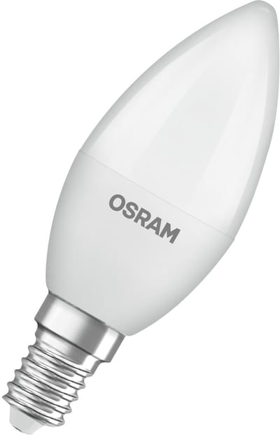 OSRAM LED lamp Star mini kaars E14 mat 6500K koelwit 3-pack, schokbestendig, UV-vrij, 15000 h, decoratieve B-vorm, kroonluchter
