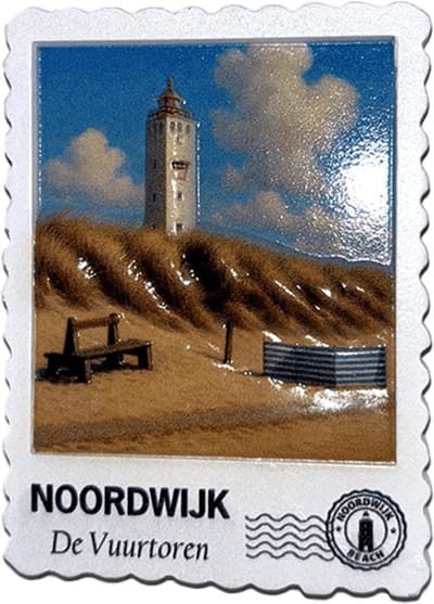 Magneet 'postzegel' 3D NOORDWIJK - 'de vuurtoren'