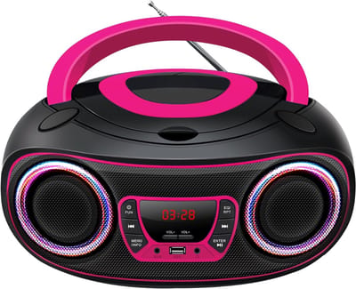 AHD® CD Speler - CD Speler Bluetooth - FM radio - Roze - 13cm x 27cm x 23cm