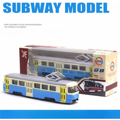 Hoge Simulatie Legering Tram Model Geluid En Licht Metro Speelgoed Bus Auto Model Verzameling Cadeau