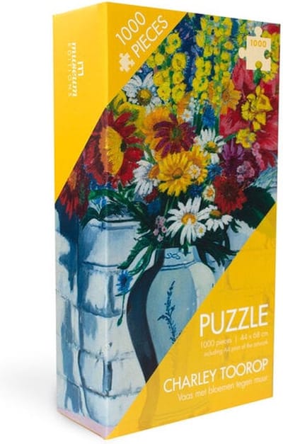 Legpuzzel, 1000 stukjes, Charley Toorop, Vaas met bloemen tegen muur