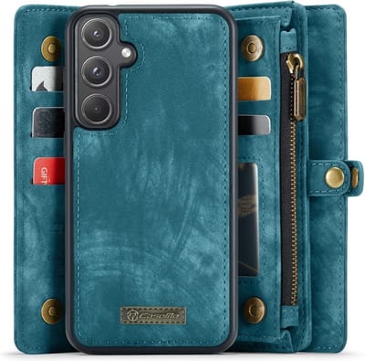 Hoesje - Geschikt voor Samsung Galaxy A55 Hoesje - CaseMe 008 2-in-1 Book Case & Back Cover met Portemonnee - Blauw