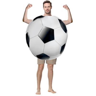 Leuke voetbal cosplay kostuums voor volwassenen One size fits all adults wit