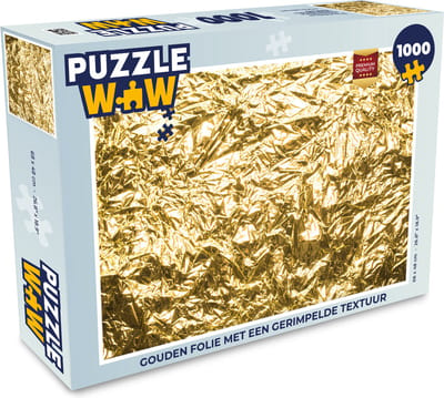 Puzzel Gouden folie met een gerimpelde textuur - Legpuzzel - Puzzel 1000 stukjes volwassenen