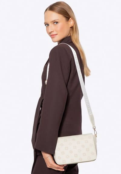 Wittchen - Messenger Bag voor Dames - Imitatieleer - Tinnen Details - Kremkleurig