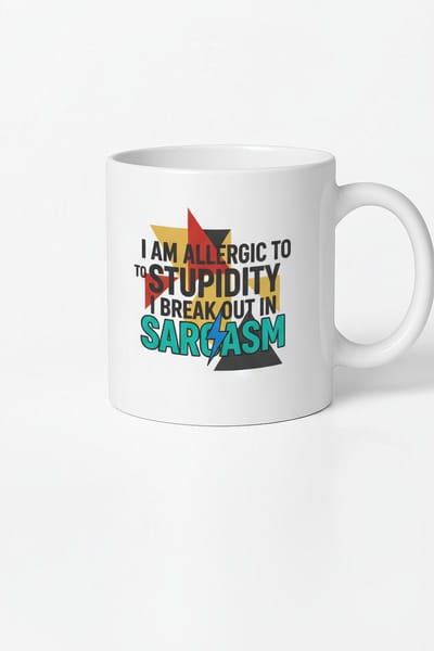 Allergic to Stupidity Mok - Grappige Koffiemok met Sarcasme Design