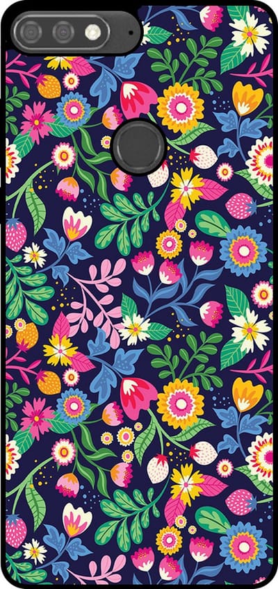 Smartphonica Telefoonhoesje Geschikt voor Huawei Y7 Prime (2018) met bloemen opdruk - TPU backcover case flower design geschikt voor Huawei Y7 (2018)