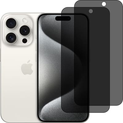 BixB Privacy Screenprotectors Geschikt voor iPhone 15 Pro Max screenprotector - 2 Stuks - gehard glas tempered glass