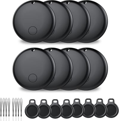 Buzzy GPS Tracker Android – 8 stuks - voor Hond en Kat - Werkt met Google 'Find Hub app' – Zonder Abonnement – GPS Tracker voor Auto, Hond, Kat, Kind & Bagage – Zwart