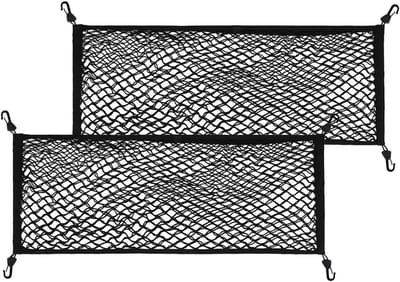 Ruimtebesparend Opbergnet voor Auto en Boot, 70 × 30 cm, Inclusief 4 Plastic Haakjes - Ideaal voor Bagage en Organisatie in Vrachtwagens en Campers