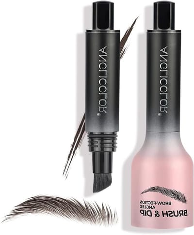 Professionele Hoekborstel voor Wenkbrauwen, Dip Wenkbrauwkwast, Natuurlijke Vormgeving met Langdurige Liquid Wenkbrauwpen en Haarachtige Strokes