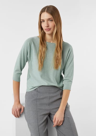 Relaxed Fit trui van viscosemix in brei-look